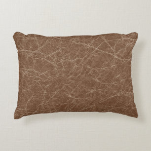 Natural Leather Texture: Seamless Brown Detail Accent Pillow