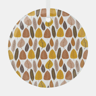 Natural Leaves: Neutral Seamless Pattern. Glass Ornament