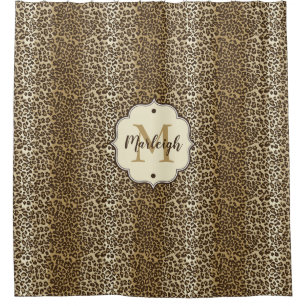 Natural Leopard Print Custom Monogram Name