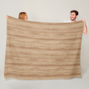 Natural Light Oak Wood Grain Texture Fleece Blanket