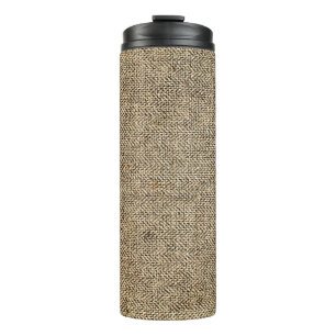 Natural linen backgroundbackground, bagging, beige thermal tumbler