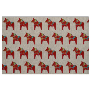 Natural Linen Dala Horse Fabric