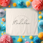 Natural Linen Personalized Birthday Banner Tapestry<br><div class="desc">Celebrate in style with this natural linen-coloured personalized birthday banner, designed with a clean, neutral look to suit any age — especially perfect for children’s birthdays. This timeless banner can be customized with your child’s name and reused year after year, making it a charming and eco-friendly party keepsake. Available in...</div>