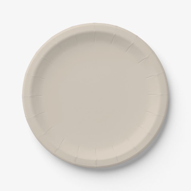 Natural Linen Solid Colour Paper Plate (Front)