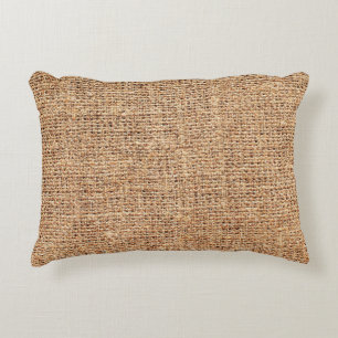Natural linen texture as background accent pillow