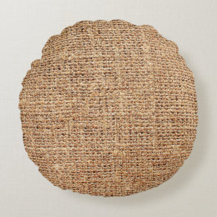 Natural linen texture as background round pillow