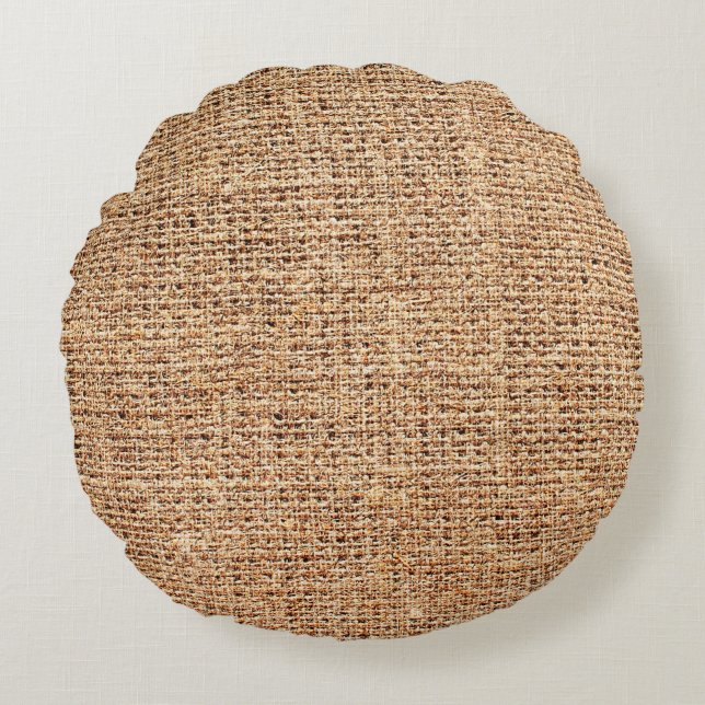 Natural linen texture as background round pillow (Front)