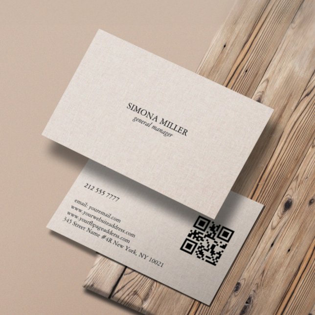 Natural Linen Texture Business Card (Creator Uploaded)