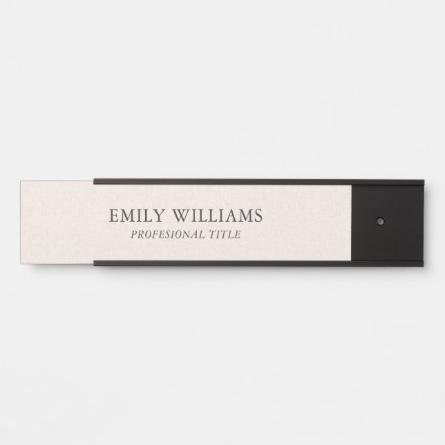 Natural Linen Texture  Door Sign (Front)