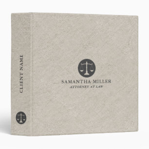 Natural Linen Texture With Grey Typography Logo Binder