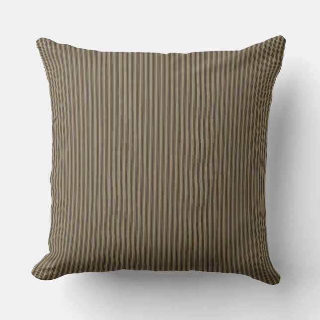 Natural Linen Ticking Stripe Cushion (Front)
