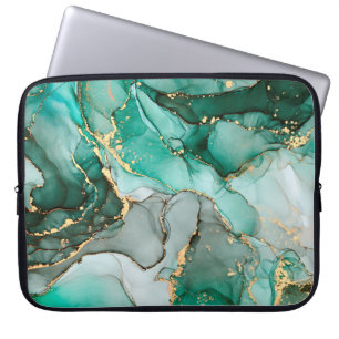 Natural luxury abstract fluid art painting in alco laptop sleeve