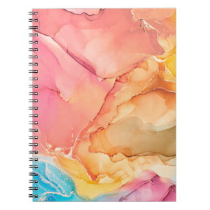 Natural luxury abstract fluid art painting in alco notebook