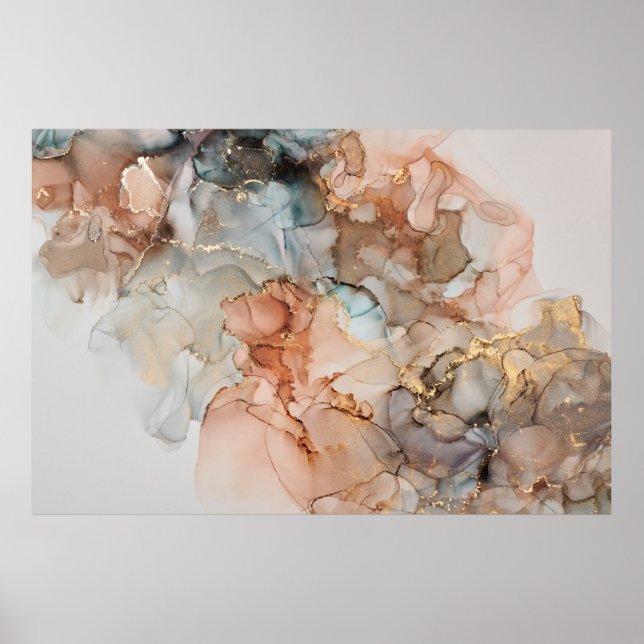 Natural luxury abstract fluid art painting in alco poster (Front)