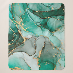 Natural luxury abstract fluid art painting in alco sherpa blanket
