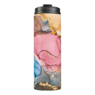 Natural luxury abstract fluid art painting in alco thermal tumbler