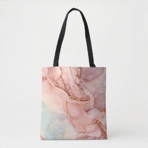 Natural luxury abstract fluid art painting in alco tote bag