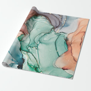 Natural luxury abstract fluid art painting in alco wrapping paper