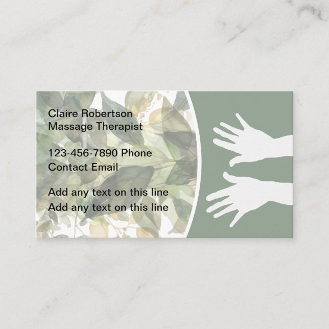 Natural Massage Theme Business Cards (Front)