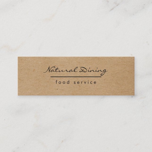 Natural Minimalist Brown Speckled Mini Business Card (Front)