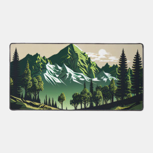 Natural mountain scenery desk mat