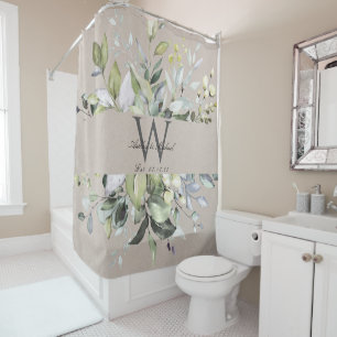 Natural Neutral Greenery Monogram Wedding Keepsake