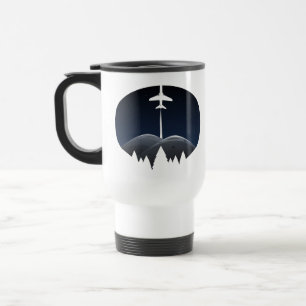 natural night view with passing flight travel mug