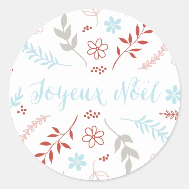 Natural Noël Christmas Holiday in Ivory Classic Round Sticker (Front)