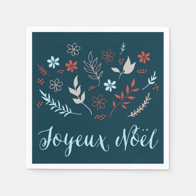 Natural Noël Christmas Holiday Napkin (Front)