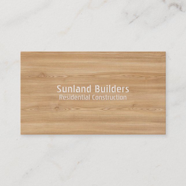 Natural Oak Wood Business Card (Front)