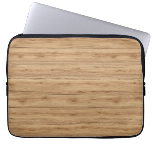 Natural Oak Wood Plank Texture with Warm Tones Laptop Sleeve