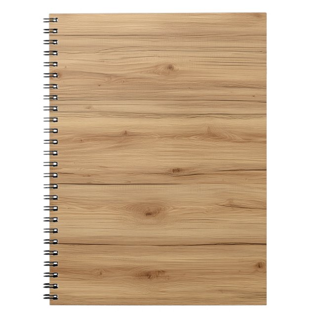 Natural Oak Wood Plank Texture with Warm Tones Notebook (Front)