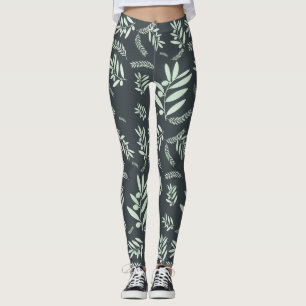 Natural Olive Branch Leggings – Mediterranean 