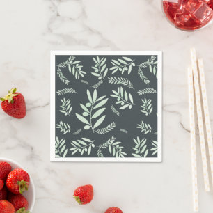 Natural Olive Branch Pattern Napkins – Elegant