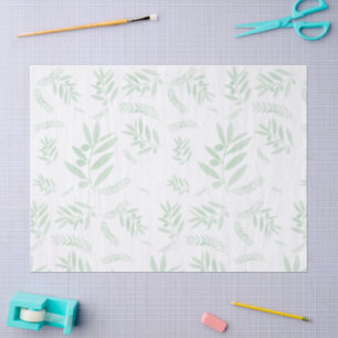 Natural olive branch pattern tissue paper