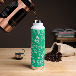 Natural Olive Branch Pattern Water Bottle – Eco