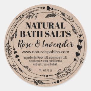Natural Organic Kraft Bath Salt Labels