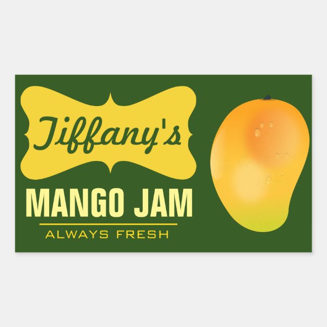 Natural Organic Mango Jam Sticker (Front)