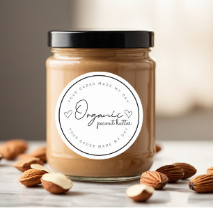 "Natural Organic Nut Butter Sticker   Custom 