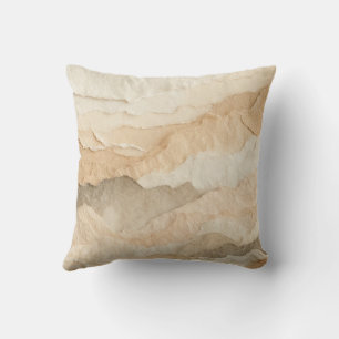 Natural Organic Textured Ripped Layers Throw Pillow
