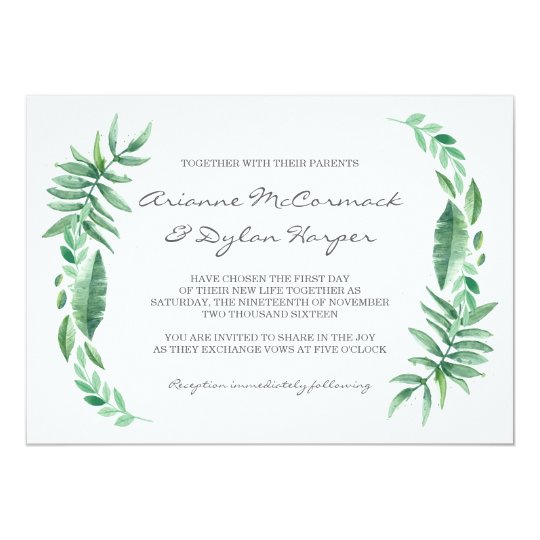 Natural Palm Wedding Invitation