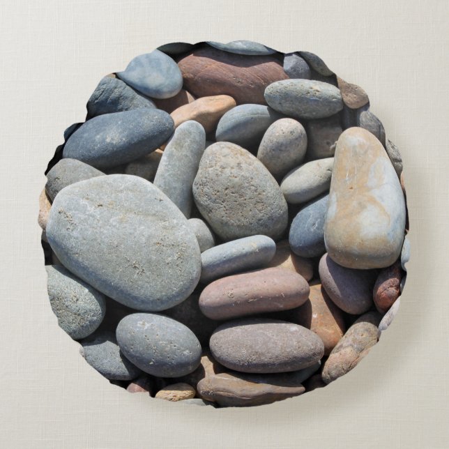 Natural Pebbles Round Pillow (Front)