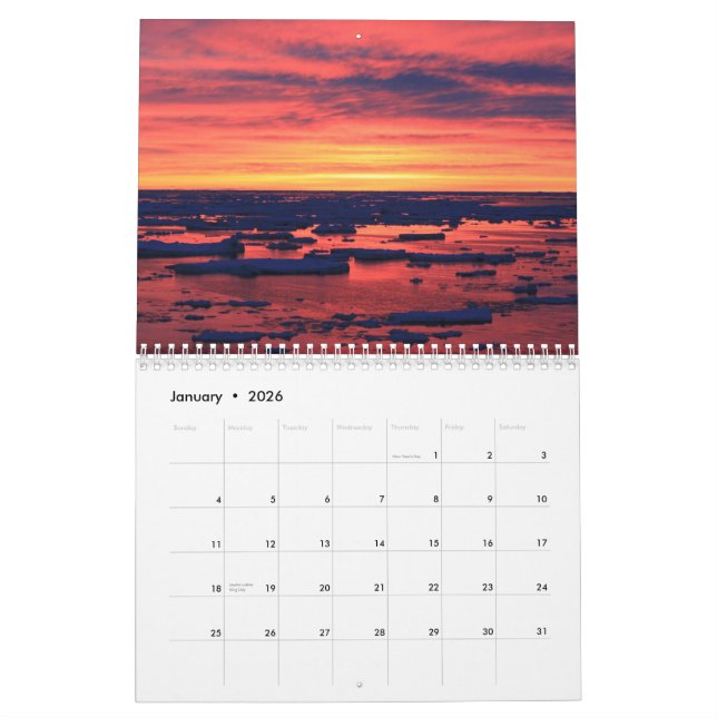 Natural phenomena in Antarctica Calendar (Jan 2026)