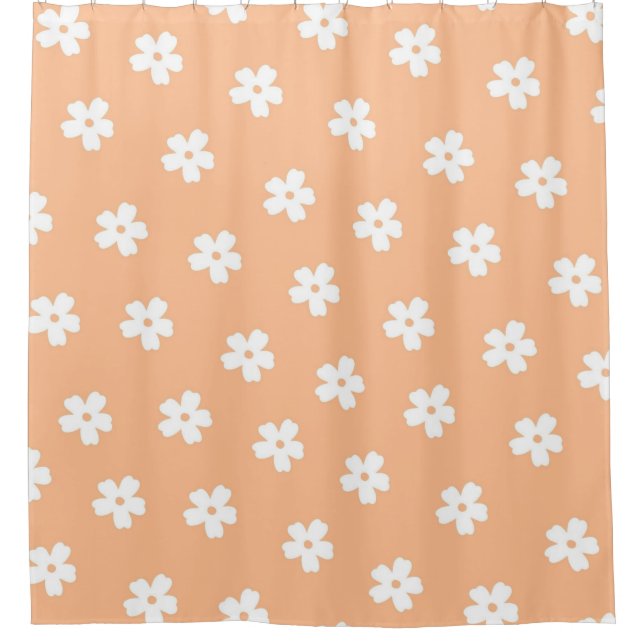 Natural Preppy Peach White Hippie Flower Pattern  (Front)