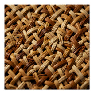 Natural Rattan Wicker Weave Texture Pattern Poster