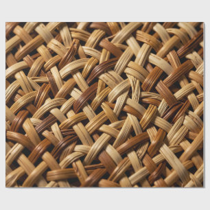 Natural Rattan Wicker Weave Texture Pattern Wrapping Paper