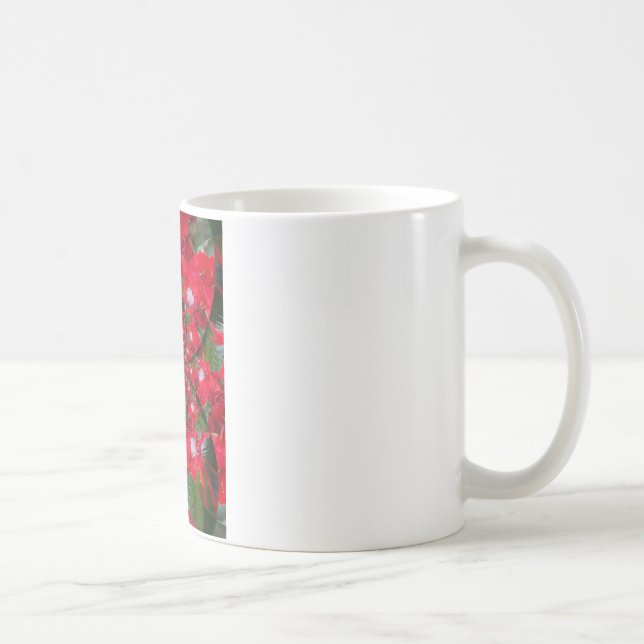 Natural Red Flower White Feather Kaleidoscope Art Coffee Mug (Right)