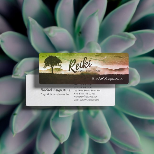 Natural Reiki Master and Yoga Mediation instructor Mini Business Card (Creator Uploaded)