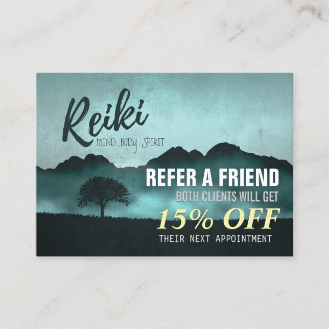 Natural Reiki Master Yoga Instructor Referral Card (Front)