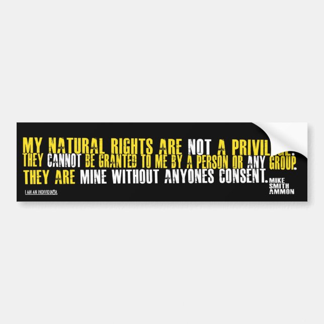 NATURAL RIGHTS BUMPER STICKER (Front)
